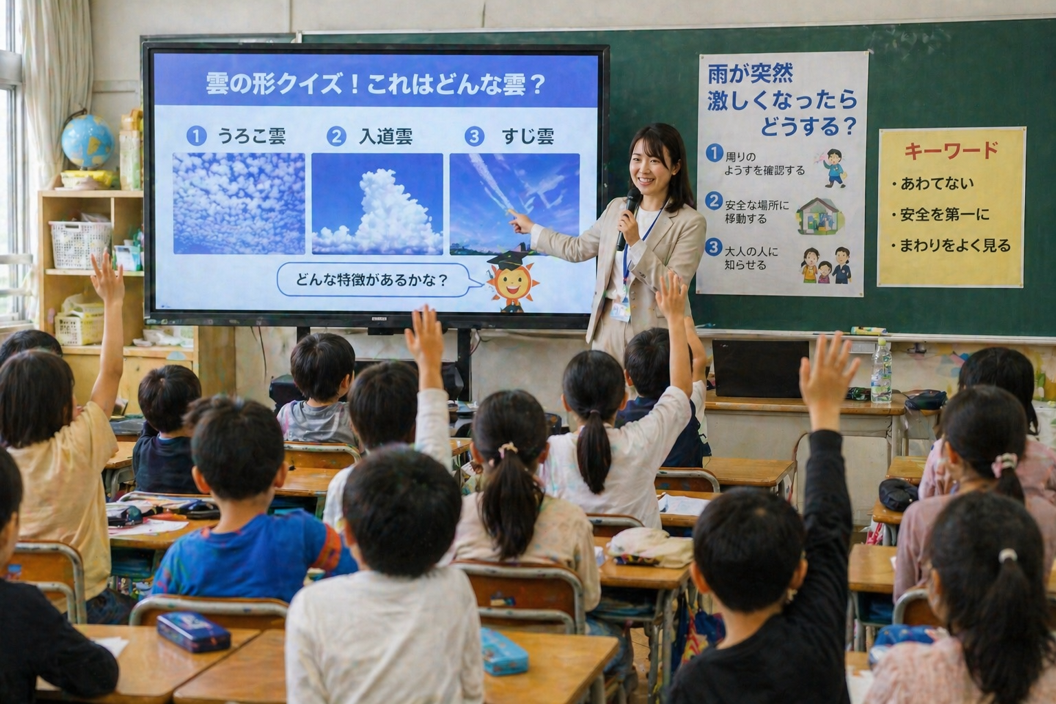 気象予報士講演　授業　天気教室　小学生向け